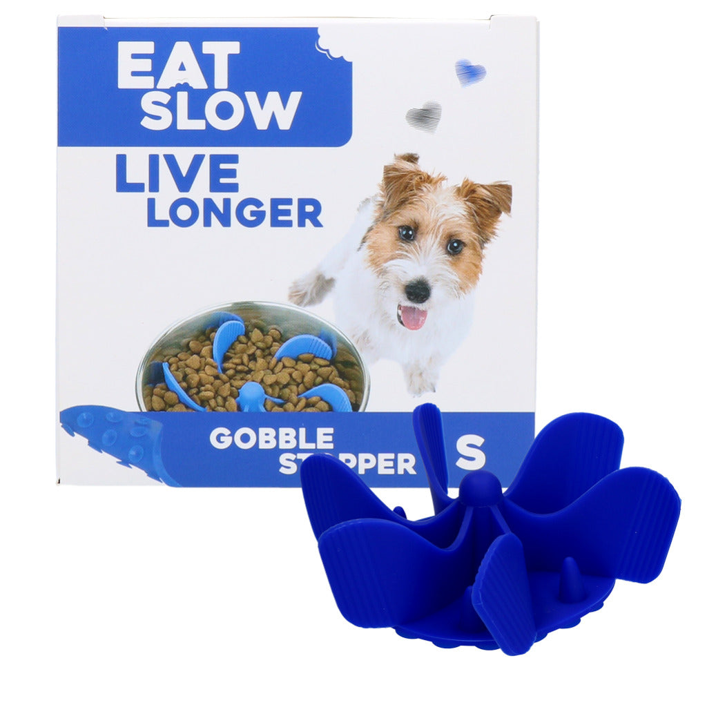 Eat Slow Live Longer Gobble Stopper albastru S