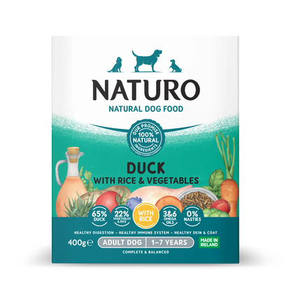 Naturo Caserola Adult cu Carne de Rata, Orez si Legume 400 gr