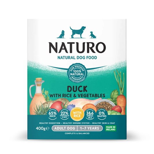 Naturo Caserola Adult cu Carne de Rata, Orez si Legume 400 gr