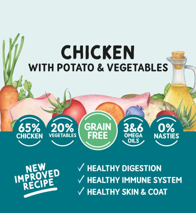 Naturo Caserola Grain Free cu Pui, Cartofi si Legume 400g