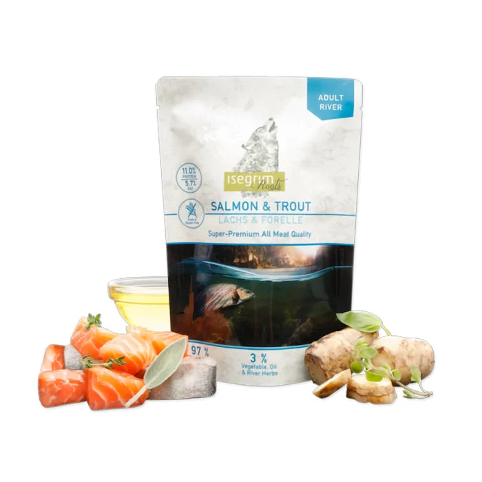 Isegrim Dog Adult River - Somon și Păstrăv 410 Gr.